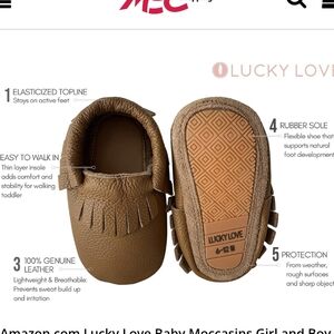 Lucky Love Chocolate Brown Leather Unisex Kids Moccasins